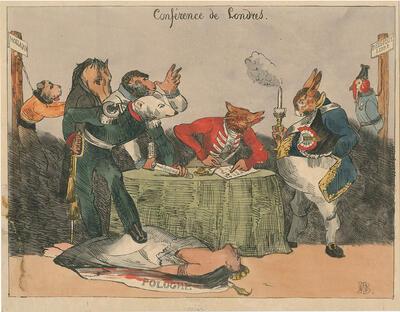 Spotprent op de Conferentie van Londen in 1830, Nederlanden,