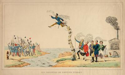 Spotprent op de keuze van Leopold I als koning der Belgen door de mogendheden, P.Ch.G. Poelman, 1831, Nederlanden,