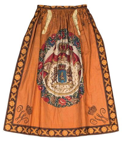 Orangistisch schortje Katoendrukkerij F. De Vos en Voortman, ca. 1835, Nederlanden