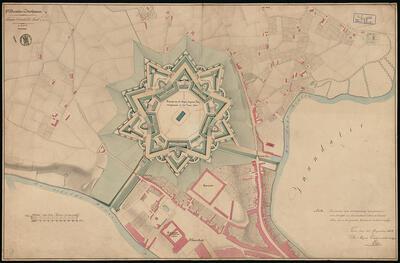 De Gentse citadel die gebouwd werd als onderdeel van de verdedigingslinie tegen Frankrijk 1830, Nationaal Archief Den Haag.Nederlanden,