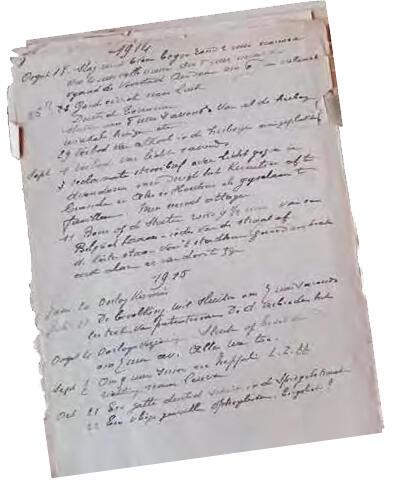 Pagina uit het oorlogsdagboek van Jan Wauters uit Tienen, voor de periode 18 augustus 1914-22 oktober 1915, inv.nr. XIXB1, groote oorlog,
