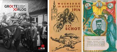 Voorblad van het boek van Ruben Donvil en Herman Van de Vijver, Voorblad van het boek van Jozef Devroey, Bidprent uit 1919 van Edmond Arthur Vounckx, groote oorlog,
