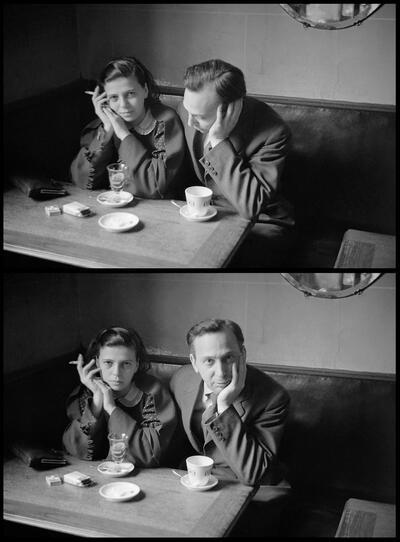 André Kertész Elisabeth et André Kertész, vers 1935. Sélection de 2 prises de vues d’après bandes négatives originales 35 mm numérisées.
