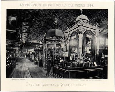 MAS, De Belgische afdeling in de centrale galerij op de Antwerpse wereldexpo in 1894