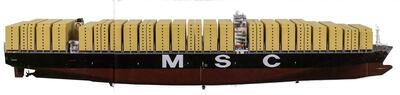 MAS, Model van het containerschip MSC Danit, metaal,
