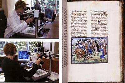 Henri van Ferrières, Les Livres du roy Modus et de la royne Ratio, f. 163r. Het gevecht van de ondeugden, miniatuur,