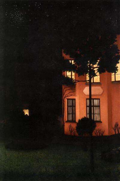 William Degouve de Nuncques, Het blinde huis, olieverf op doek,