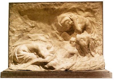 Theo Blickx, Adam en Eva bij het lijk van Abel, eindproef  voor de Prix de Rome 1900. Rik Wouters poseerde voor Abel.