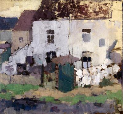 Rik Wouters, Witte gevels en tuin in Bosvoorde, 1907, olieverf op doek,