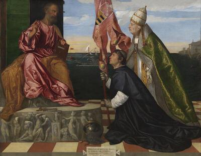Titiaan, Jacopo Pesaro door paus Alexander VI Borgia voorgesteld aan de heilige Petrus