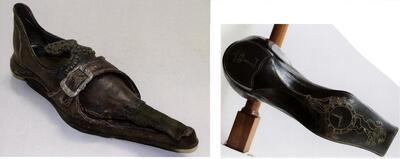 Gotische herenschoen met trip, Laarzen van Leopold I, detail van de zool, gemaakt door Eduard Deryckere, Izegems schoenmaker, 