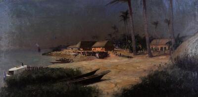 Frans Hens, Bangala in 1888, 1888, olieverf op doek, Koloniale Kunsten,