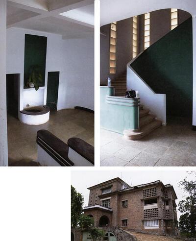 Maison Kitala, Mbanza-Ngungu, interieur van de centrale traphal en voorgevel