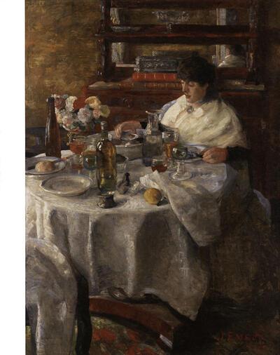 De oestereetster (ook: In het land van de kleuren), 1882, Olieverf op doek,