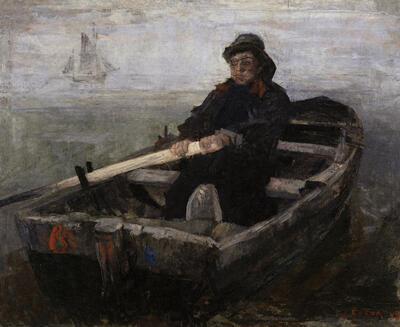 James Ensor, De roeier (ook De veerman), 1883, Olieverf op doek