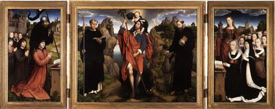 Hans Memling, Moreeltriptiek, 1484, olieverf op paneel. Karel de Stoute
