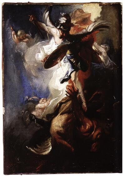 Tekenkunst, Franz Anton Maulbertsch (omgeving), Val der engelen, olieverf op doek,