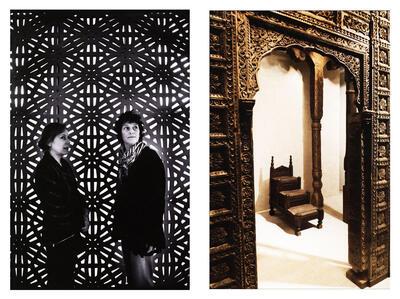 Conservatrice Mieke Van Raemdonck en architecte Anne Pire,  Houten architectuurelementenvan een moskee, Swat-regio (Noordwest-Pakistan), 17de-20ste eeuw, pijnboom-, moerbeiboom- en cederhout, Islam,