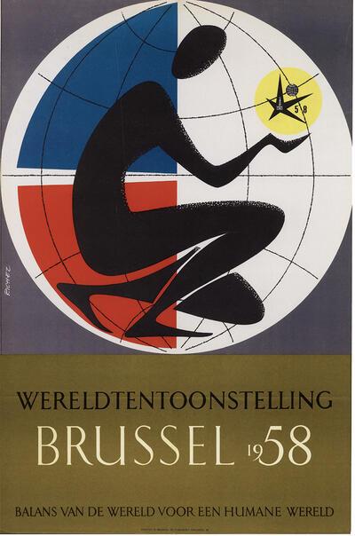 Tweede officiële affiche van Expo 58 door Jacques Richez