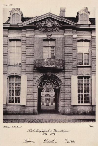 De inkom van het museum naar een foto van Hector Heylbroeck, 1894. Collectie Hotel-Museum Arthur Merghelynck