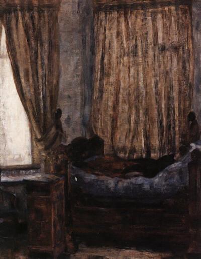 James Ensor, De dame in nood, 1882, olieverf op doek,