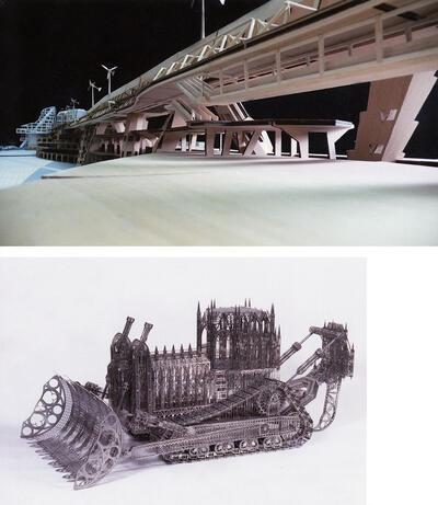  Luc Deleu & T.O.P. office, VIPCITY, the nautical mile,  Wim Delvoye, D II, Schaalmodel, 2008, lasergesneden inox, sculptuur,