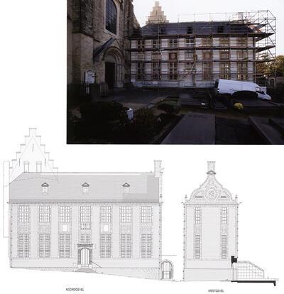 Het spreekhuis tijdens de restauratie, Bouwtekeningen, Ir. arch. Piet Stevens en Ir. arch. Sofie Beyen