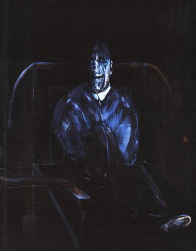 Francis Bacon, Figure Sitting (De Kardinaal), 1955, olieverf op doek, 