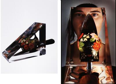 Objet Trouvé, 2001, keramiek, plexi en metaal, Marieke Pauwels,