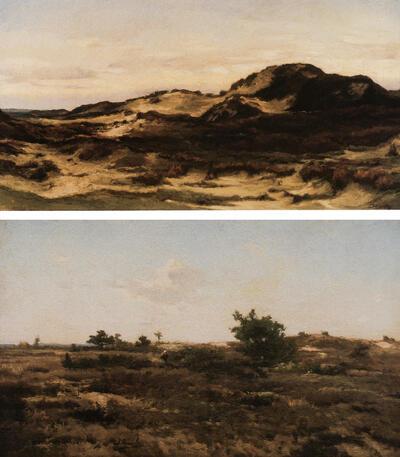 Théodore Baron (1840-1899), Duinen te Kalmthout, Jacques Rosseels, Heidelandschap, olieverf op doek