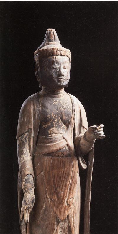 Afbeelding van Kannon, de bodhisattva Avalokite vara in zijn oorspronkelijke gedaante, Jappanse Kunst,