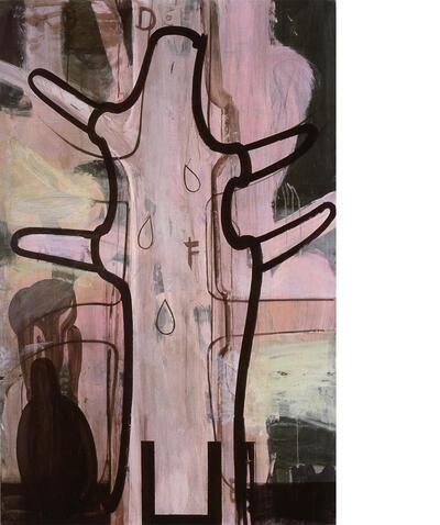 Fik Van Gestel, Wenende boom, 1998, acryl op doek, schilderkunst,