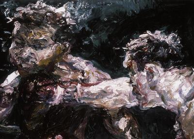 Sam Dillemans, Sugar Ray Robinson - Carmen Basilio, 2005, olieverf op doek, schilderkunst,