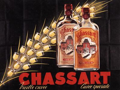 Edgar Darimont, Chassart. Vieille Cuvée. Cuvée Spéciale, afficheontwerp, ca. 1950, voor stokerij Dumont, Chassart