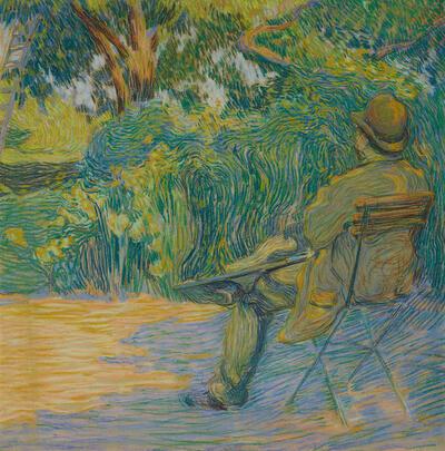 Van de Velde - Léon Biart Seated in the Garden of the Villa Vogelzang