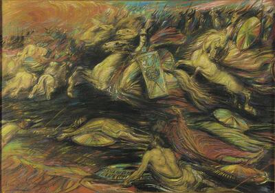 Henry de Groux, De Walkurenrit, ca. 1890, pastel op papier, gekleefd op dik karton. fin-de-sieclemuseum.
