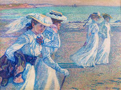 Théo van Rysselberghe, De wandeling, 1901, olieverf op doek, fin-de-sieclemuseum