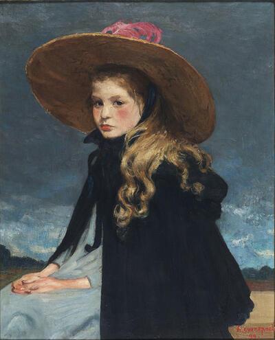 Henri Evenpoel, Henriëtte met de grote hoed, 1899, olieverf op doek, fin-de-sieclemuseum