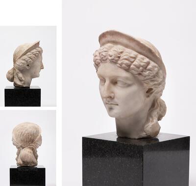 Levensgroot hoofd van Livia, de vrouw van de Romeinse keizer Augustus, eerste eeuw na Christus, marmer. 