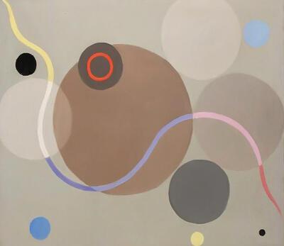 Abstract-De Pier, 1920, olieverf op hardboard,