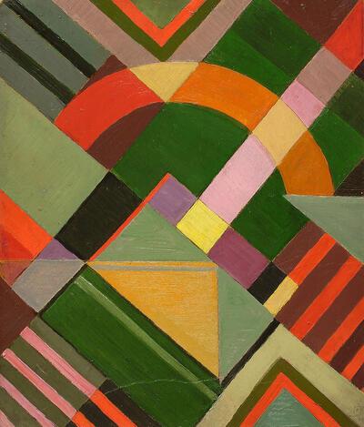 Abstract, 1920, olieverf op karton, felixart,