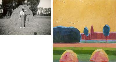 Boer Felix De Boeck. Archief Felix De Boeck, FelixArt Museum, De hooioppers, 1916, olieverf op karton,