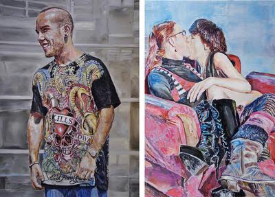 Luc Dondeyne, You may like punks, Ungentlemanlike, 2011, olieverf op doek,