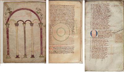 Gospels with the prefaces of St. Jerome, Brugge, 11de eeuw,  Macrobius, In somnium scipionis, Frankrijk, 12de eeuw museum, Claudian (370-404), Opera, 13de eeuw, museum plantin-moretus, antwerpen