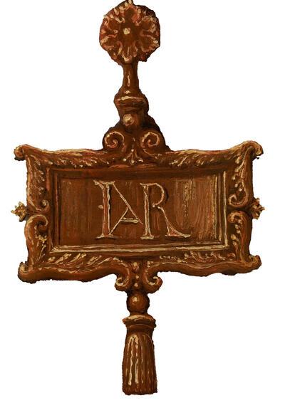 Jan Rombouts, Monogram uit De heilige Margaretha van Antiochië en de draak, eerste helft 16de eeuw.