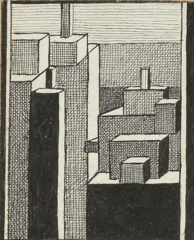 De Stad, 1920, Oostindische inkt op papier, Felixart,
