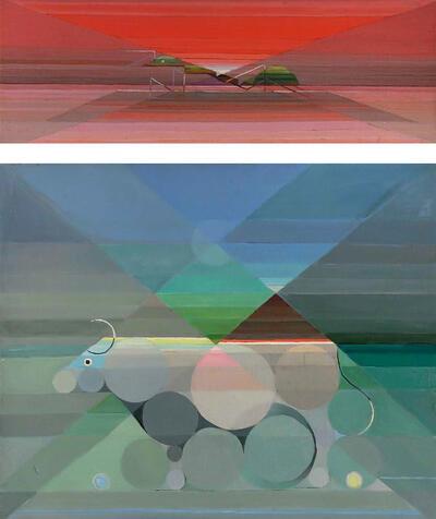 De Mier, 1923, olieverf op hardboard, De Stier, 1923, olieverf op karton, felixart,