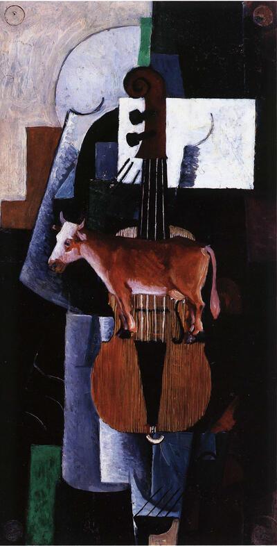 Avant-garde in Rusland (1900-1935) Kazimir Malevitsj, Koe en viool. Russisch Nationaal Museum 