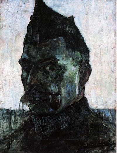 "In extreme toestanden trouw blijven aan de stijleigenheid" , Achille Van Sassenbrouck (1886-1979), Zelfportret in uniform (z.d.), olieverf op doek 