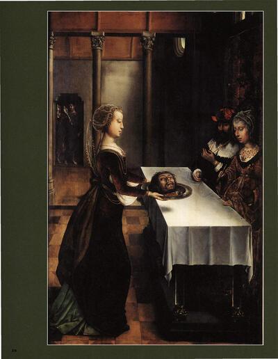 Dames met klasse, Juan de Flandes, Het feestmaal van Herodes, omstreeks 1496-1499 Antwerpen, Museum Mayer van den Bergh